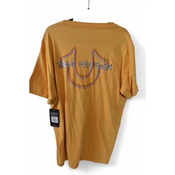True Religion 1XL Oak Buff Logo Tee Shirt Front & Back Print NWT - Picture 3 of 3